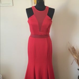 Red Mermaid Style Prom Dress